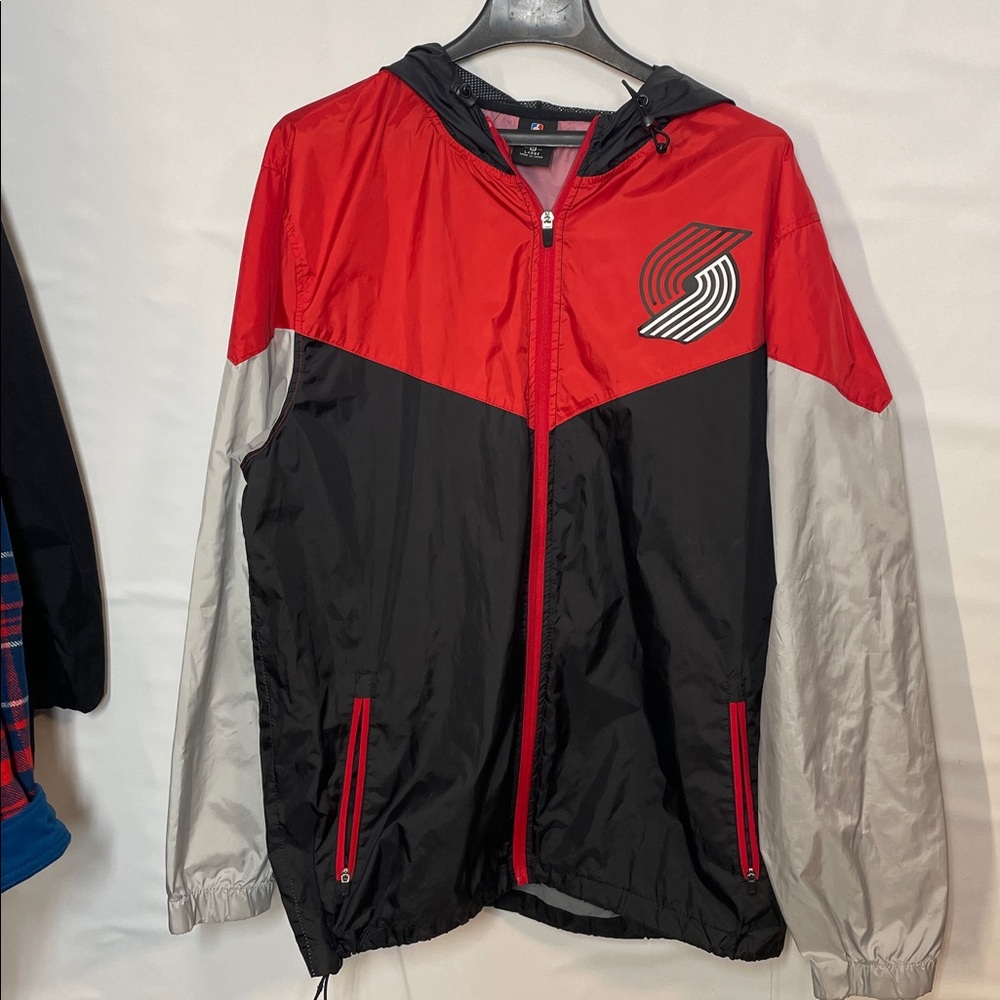 Portland Trail Blazers Jacket Mens Large Nylon